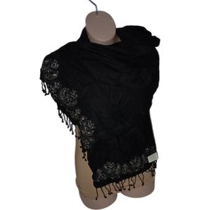 Black embroidered Pashmina